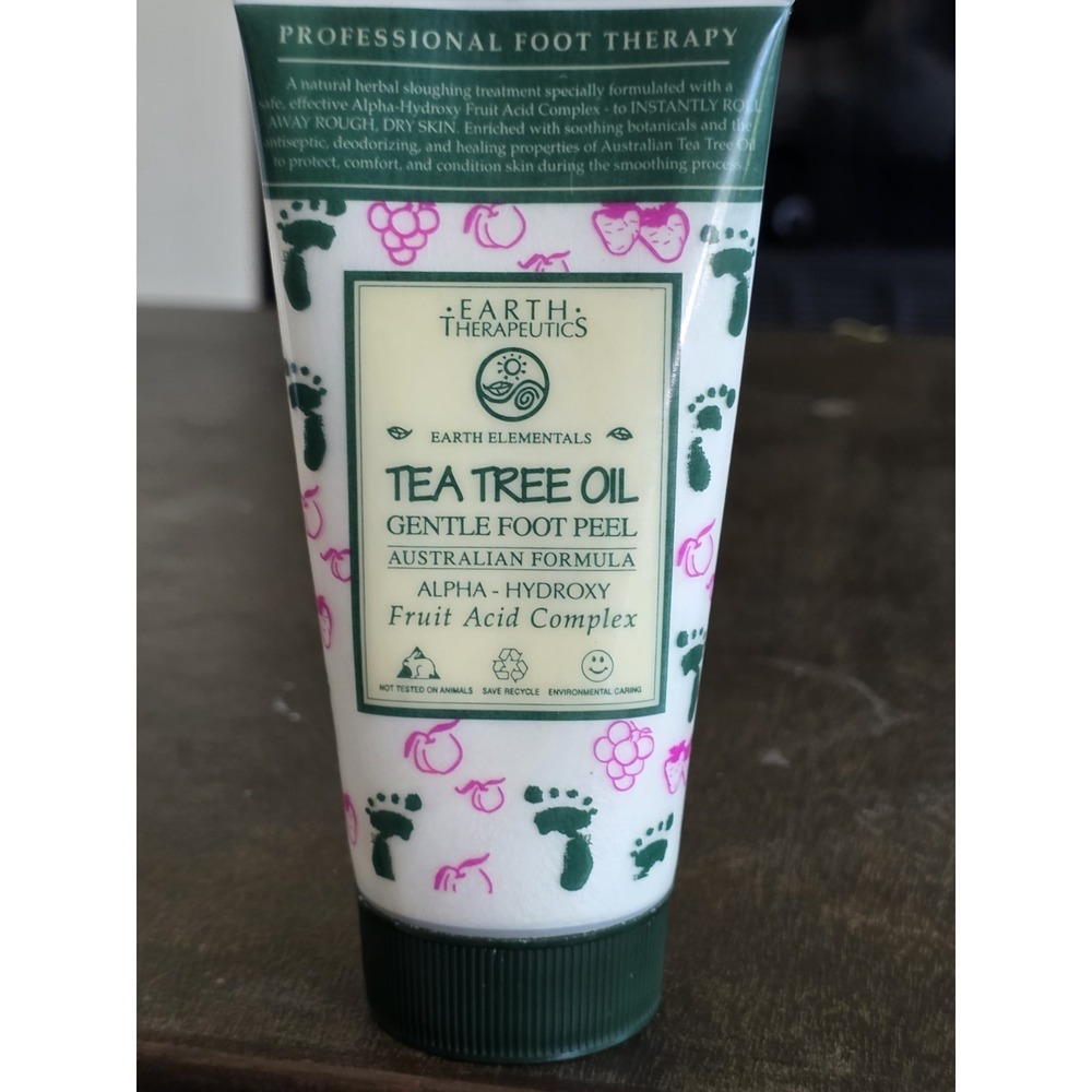 Earth Therapeutics Foot Therapy Gentle Foot Peel Tea Tree Oil 6‎ oz New